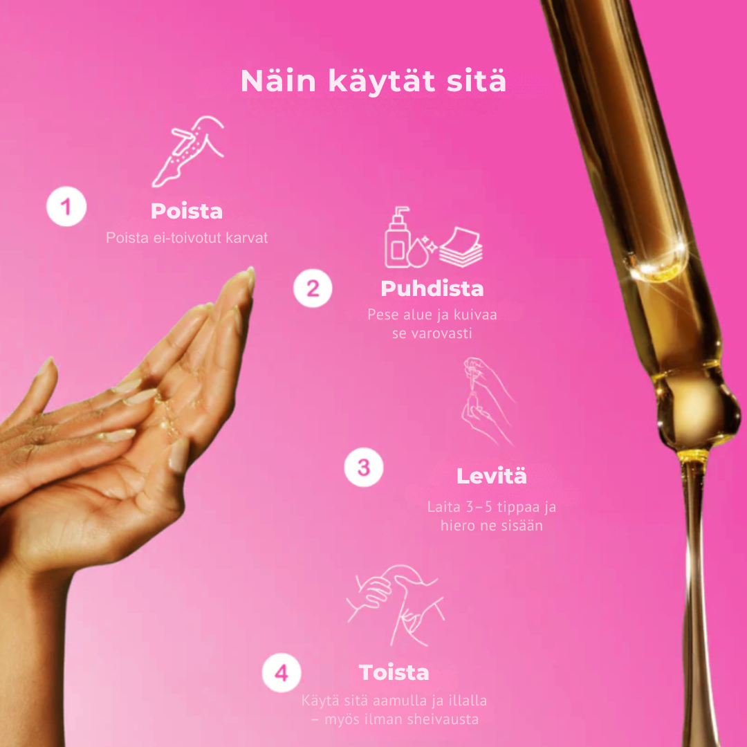 Karvanpoistoöljy – Luonnollisen sileä iho ilman höylää